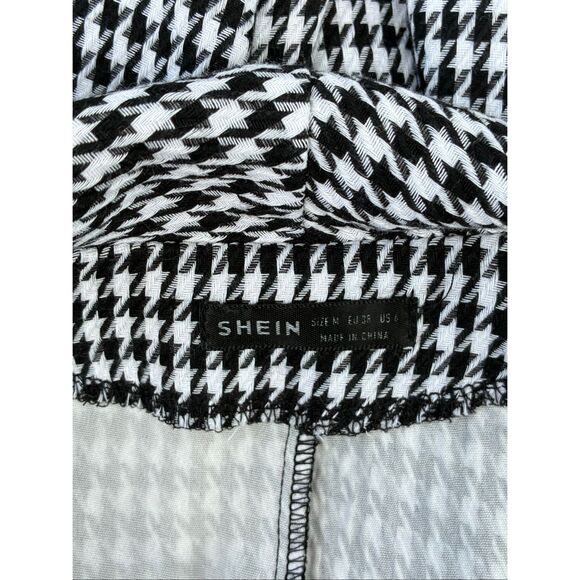 Woman’s SHEIN SZ M Houndstooth Pattern Open-Faced Long Sleeve Blazer - Picture 3 of 8